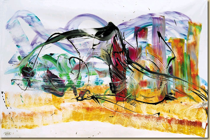 artwork entitled "The modern civilization conquers mother earth in 1 Breath Time"